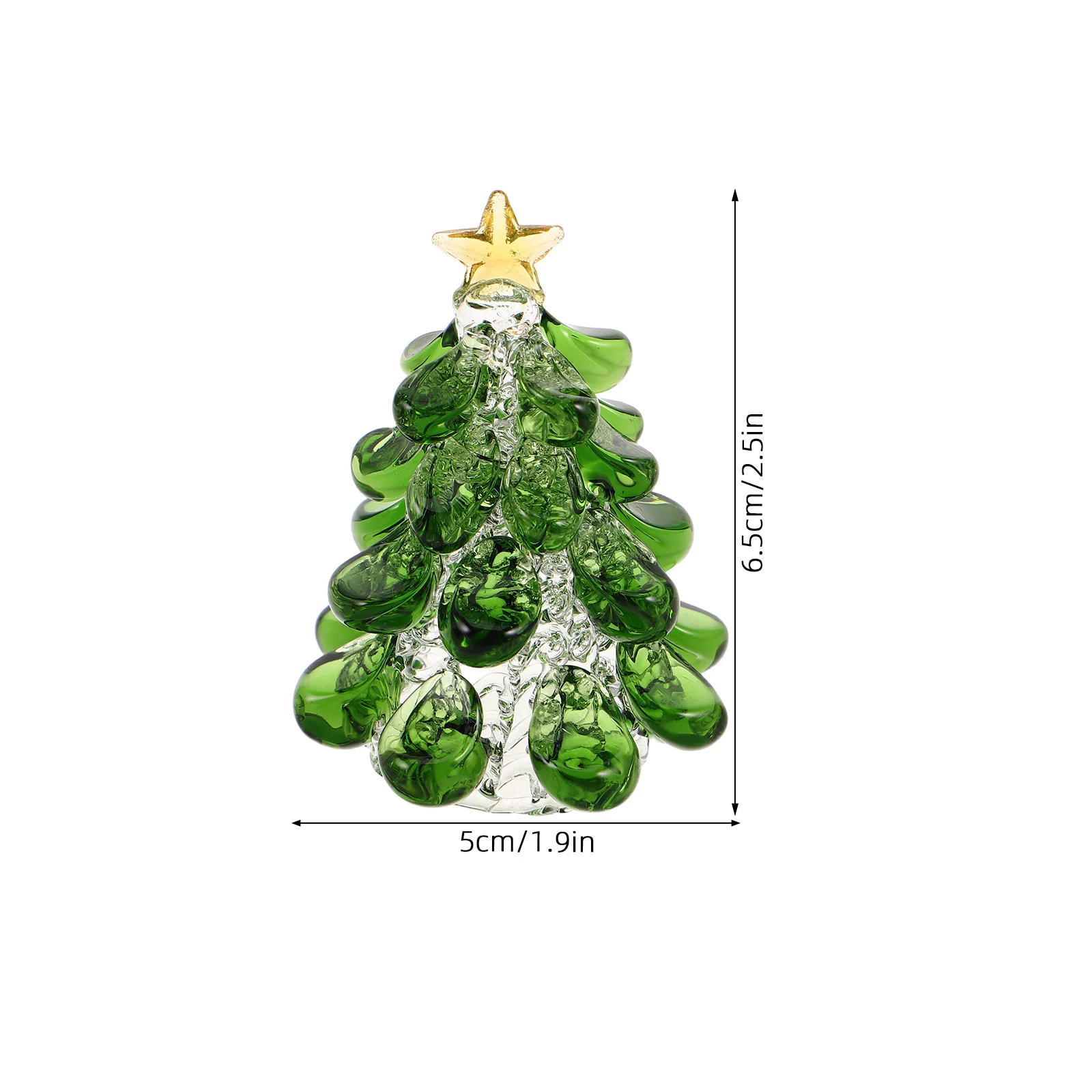 Crystal Tree Christmas Table Centerpiece Shelf Decor Sculpture Green Clear Glass