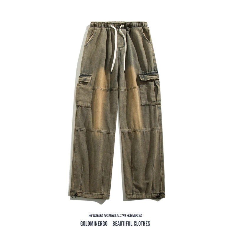 

Ретро-джинсы в американском стиле для мужчин: модные, свободные, прямые, широкие, повседневные, длинные брюки для пар, молодежные, стильные