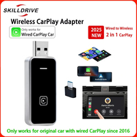 SKILLDRIVE 2 in 1 Wireless Carplay&Android Auto Adapter for Toyota Volvo Benz Audi MG Car with Built-in Wired CarPlay Since 2016