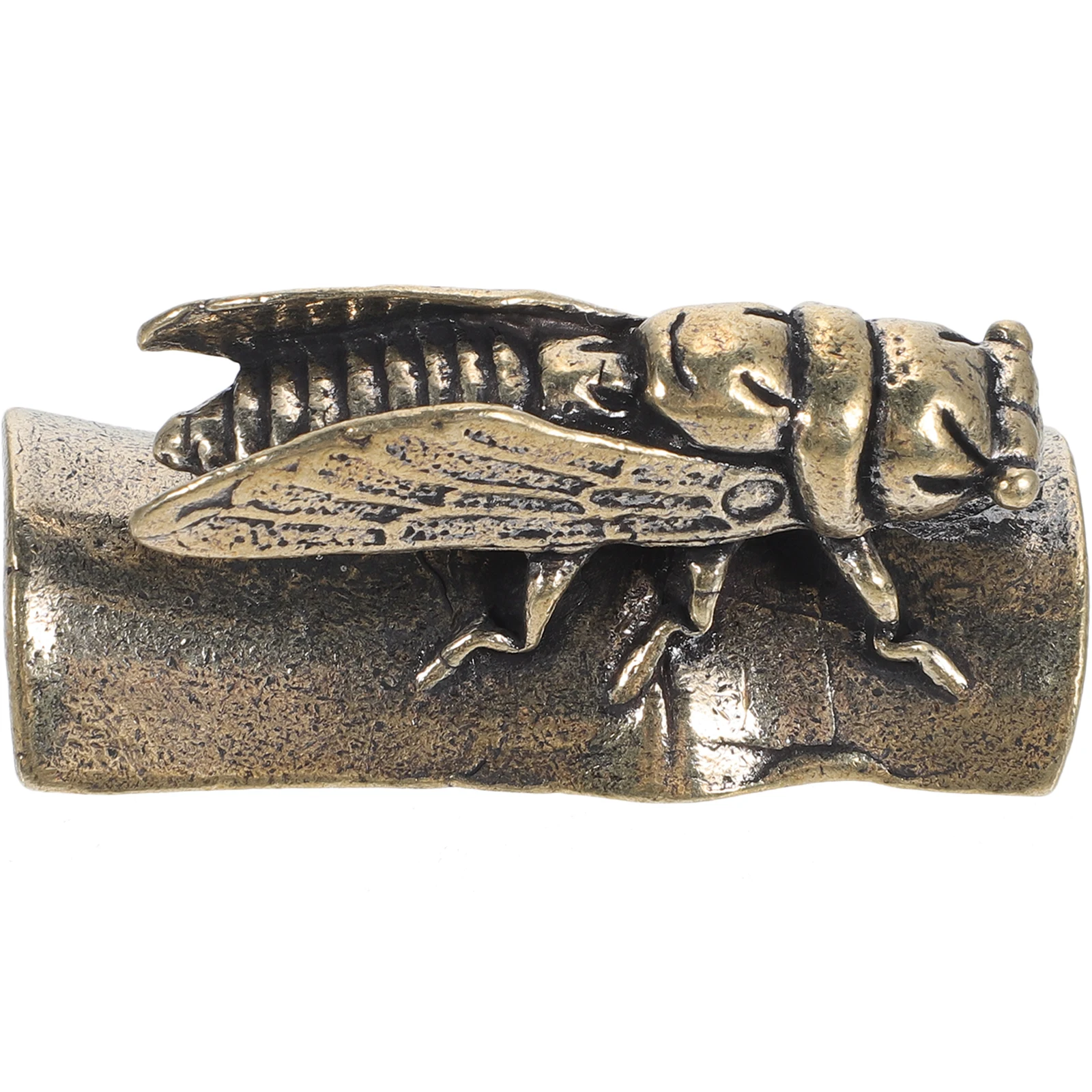 

Solid Brass Cicadas Paperweight Desktop Decor Calligraphy Accessory Retro Animal Statue Brass Craft Home Ornament Exquisite