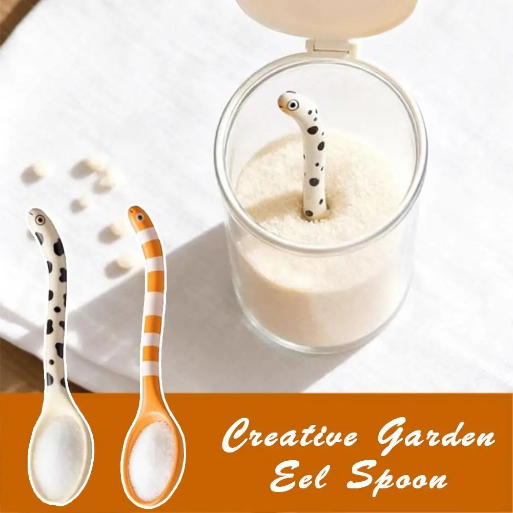 Creative Garden Eel Spoon INS Style Coffee Spoon Tea Spoon Cake Ice Cream Dessert Spoon Lifelike Eels-Shaped Stirring Spoon