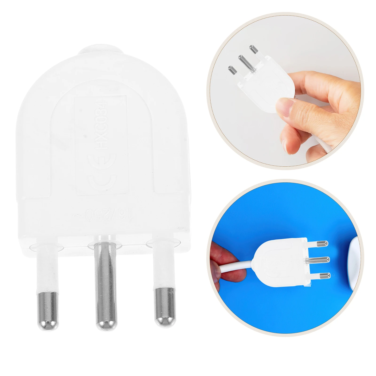 محول القابس الإيطالي مخرج طاقة 3 دبابيس مستديرة قابلة للفصل 16A البلاستيك ذكر الأرض الشق استبدال إيطاليا القياسية آمنة