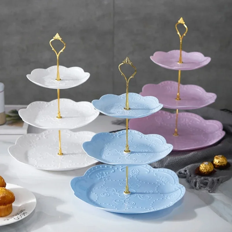 Detachable Cake Stand European Style 3 Tier Pastry Cupcake Fruit Plate Serving Dessert Holder Wedding Party Home Decor