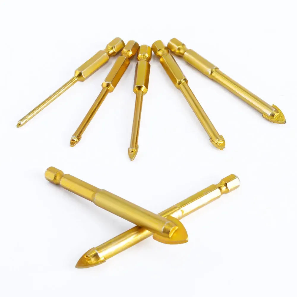 Binoax 5Pcs Glass Drill Bits Set Ceramic Tile Cutter 1/4" Hex Shank 3/4/6/8/10mm