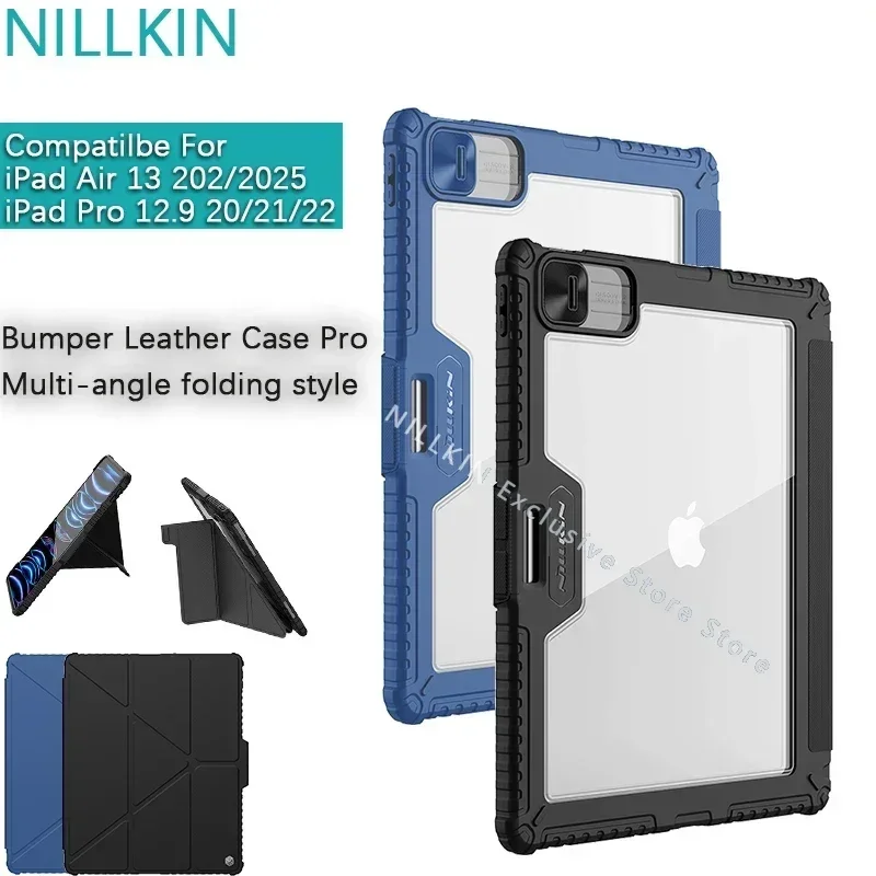 

Nillkin для iPad Air 13 2025/2024/Pro 12,9 2020, кожаный чехол-бампер Pro, многоугольный складной стиль, раздвижной чехол для объектива, раздвижной ветер