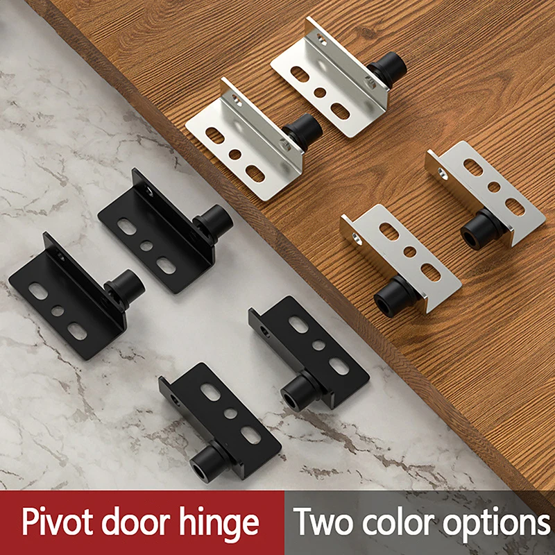 Hidden Hinge CT Corner Black Double Round Head Plastic Magnetic Door Drawer Cabinet Catch Invisible Door Pivot Hinges