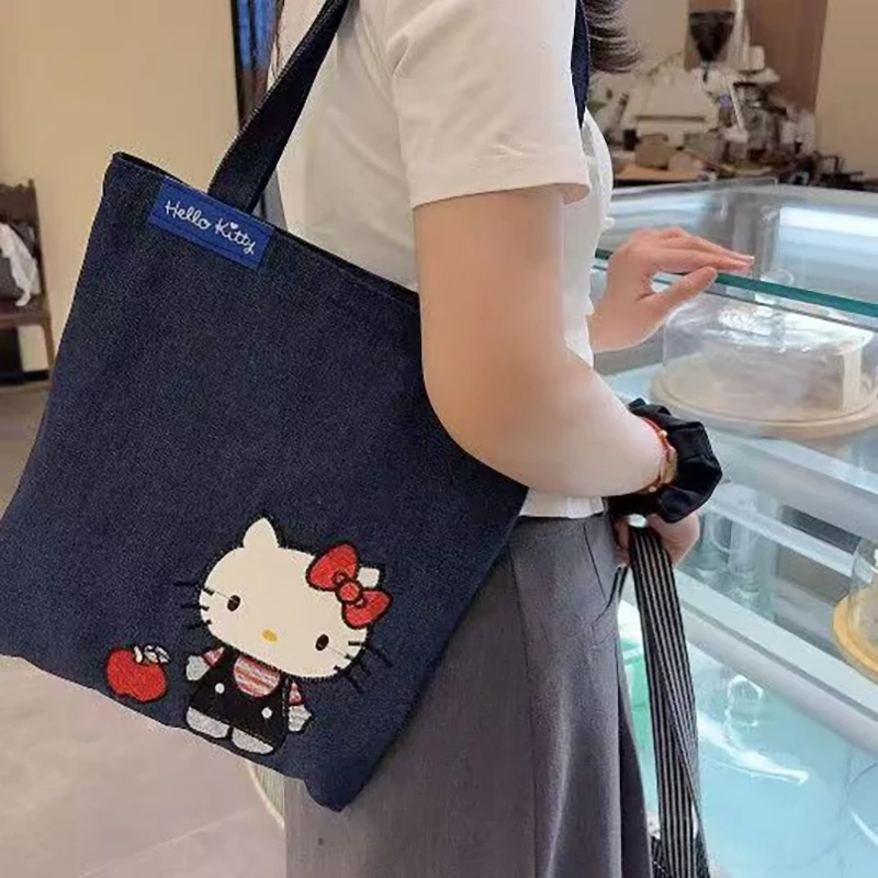 Sanrio Hello Kitty Borsa in tela Modello Accessori Borsa di stoccaggio di grande capacità Borsa a tracolla casual da donna Regali di Natale