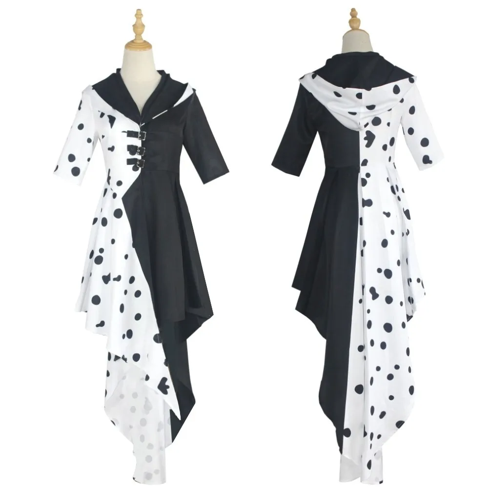 Disfraz de la Reina del diablo Cruella para adultos traje de Cosplay de 101 perrosCosplay de Cruella Halloween Carnaval 101