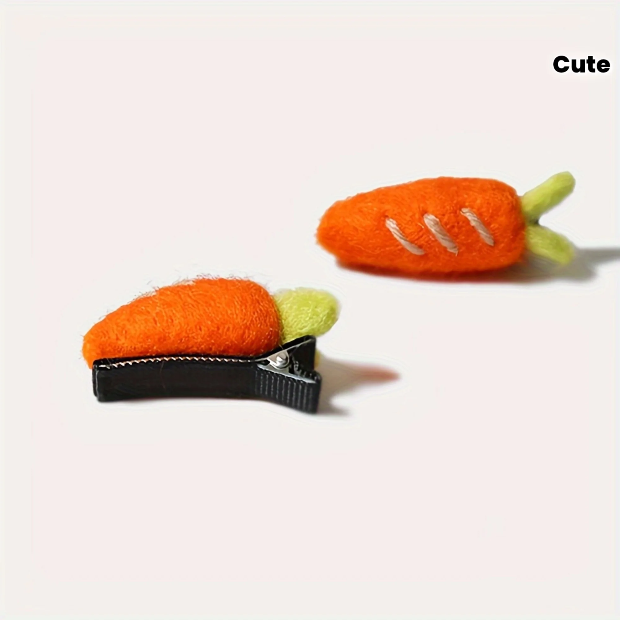 

2pc, Cute Plush Carrot Hair Clip, Rustic Small Fresh Oval Duckbill Clip Hair Accessory, Suitable for Daily Wear And Easter