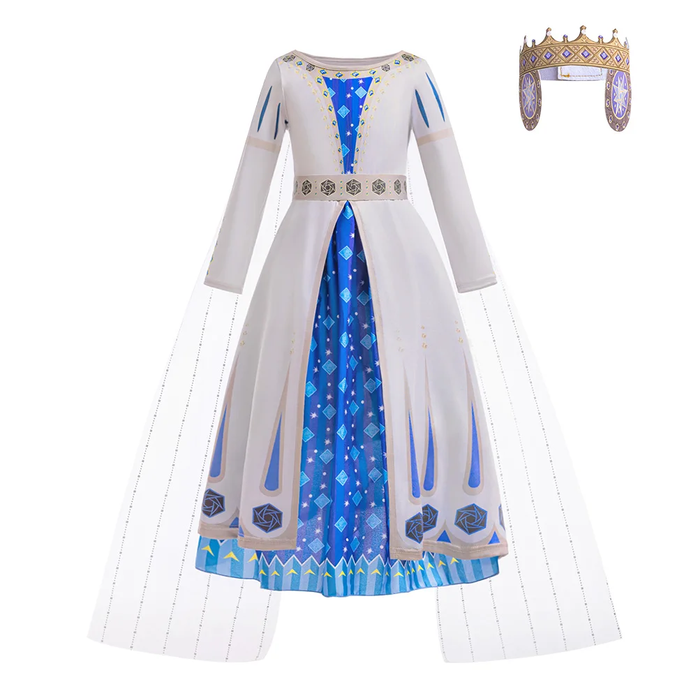 Movie Wish Christmas Costumes for Kids King Magnifico Role Play Queen Asha Dahlia Birthday Party Dress Carnival Cosplay Clothing