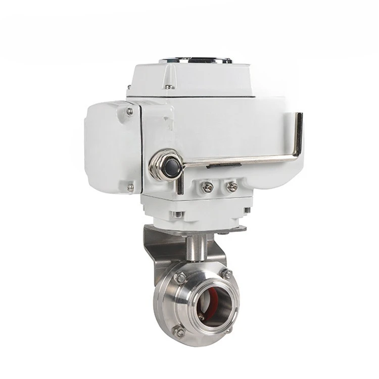 Clamp quick-loading electric butterfly valve stainless steel 304 food hygiene grade switch adjustment valve