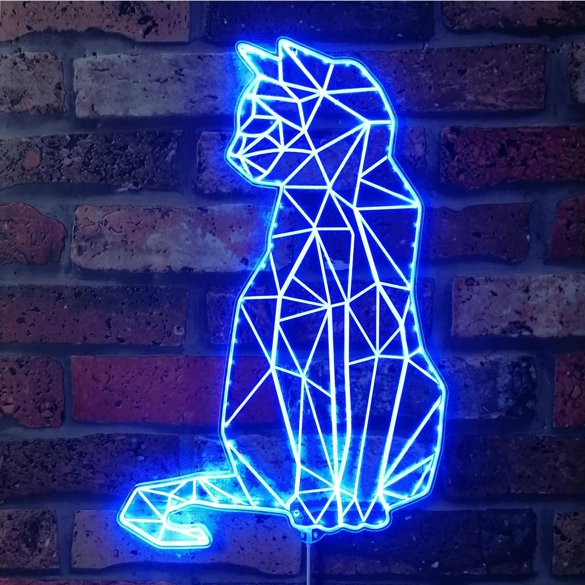 Cat Kitten Geometric RGB Dynamic Glam LED Sign st06-fnd-i0292