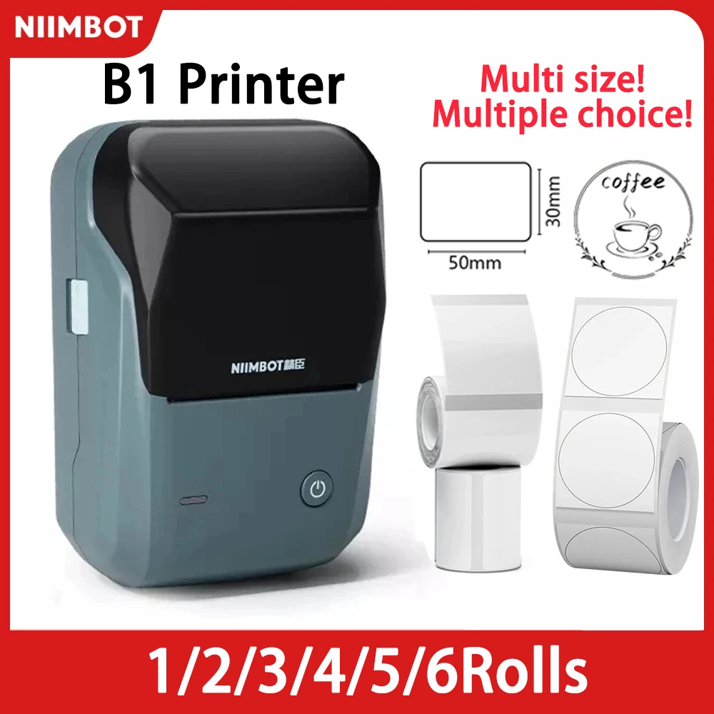 Niimbot B1 Mini Thermal Printer Self-adhesive Portable Printer Wireless Bluetooth Stickers Maker Printer Without Ink For Office