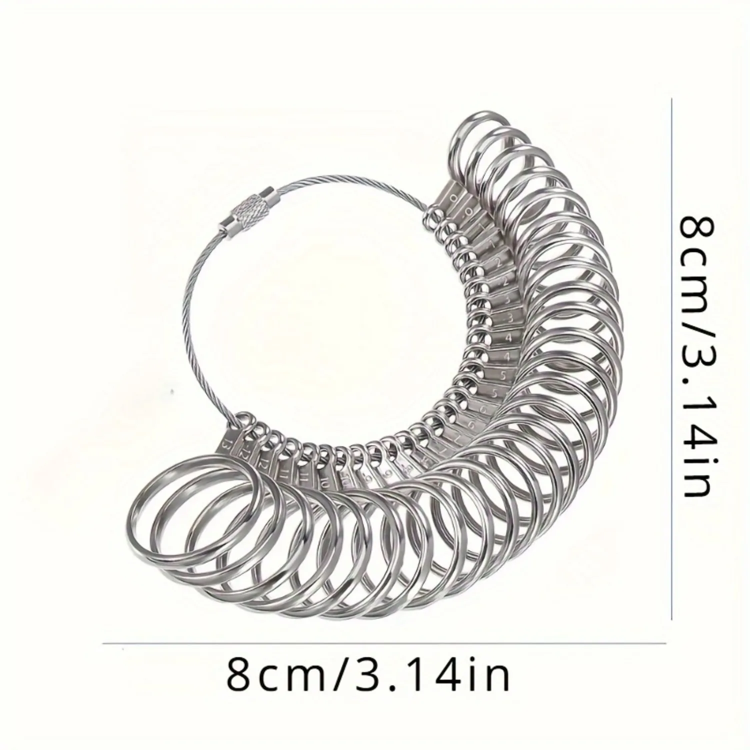 Aluminum Alloy Ring Gauges Sizer Meter Hand Loop Jewellery Measuring Ring Tool Size 0-13mm Measurement Finger Circumference