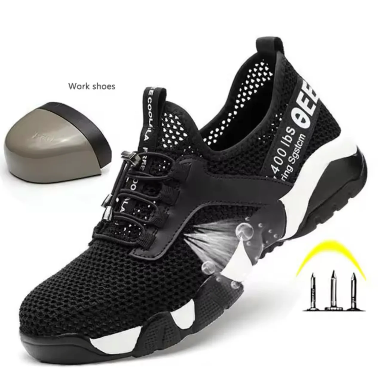 Men Safety Shoes Work Sneakers Construction Steel Toe Work Shoes Safety Boots Men Shoes Anti-puncture Working Summer kevlar