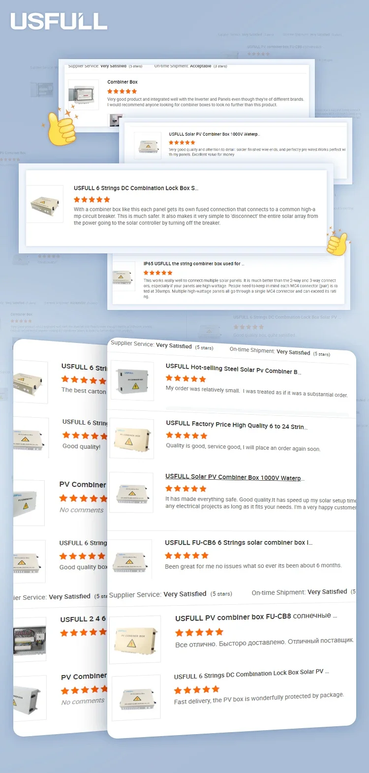USFULL Solar PV Combiner Box DC Combination Lock Box 2 4 6 8 12 Strings
