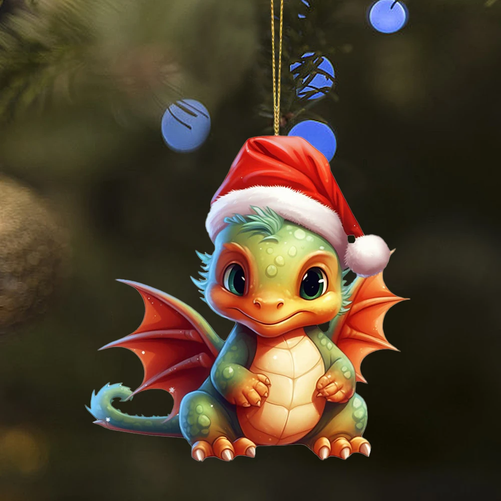 Statue Of Baby Dragon Cartoon Christmas Dragon Ornaments Acrylic Cool Statue of Baby Dragon Lovely for Car Home Desktop Decor