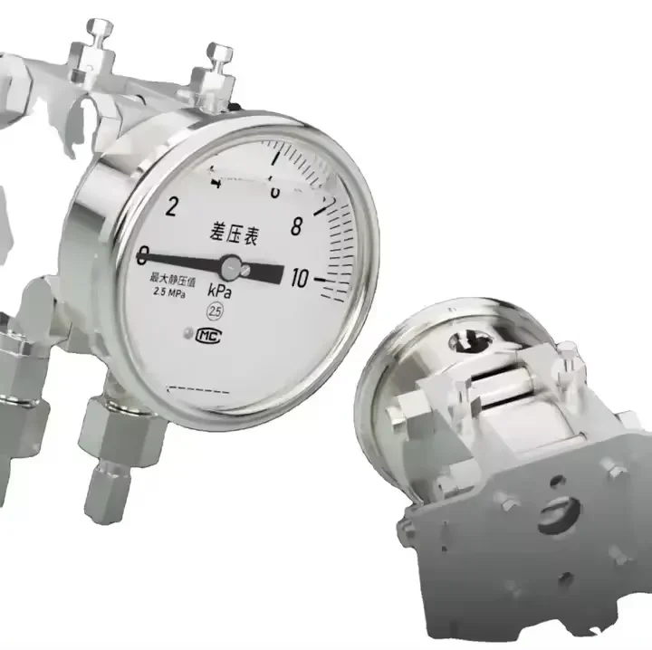 2025 100mm Differential Pressure Manometer 10Kpa 40Kpa Water Liquid air Stainless Steel Differential Pressure Gauge