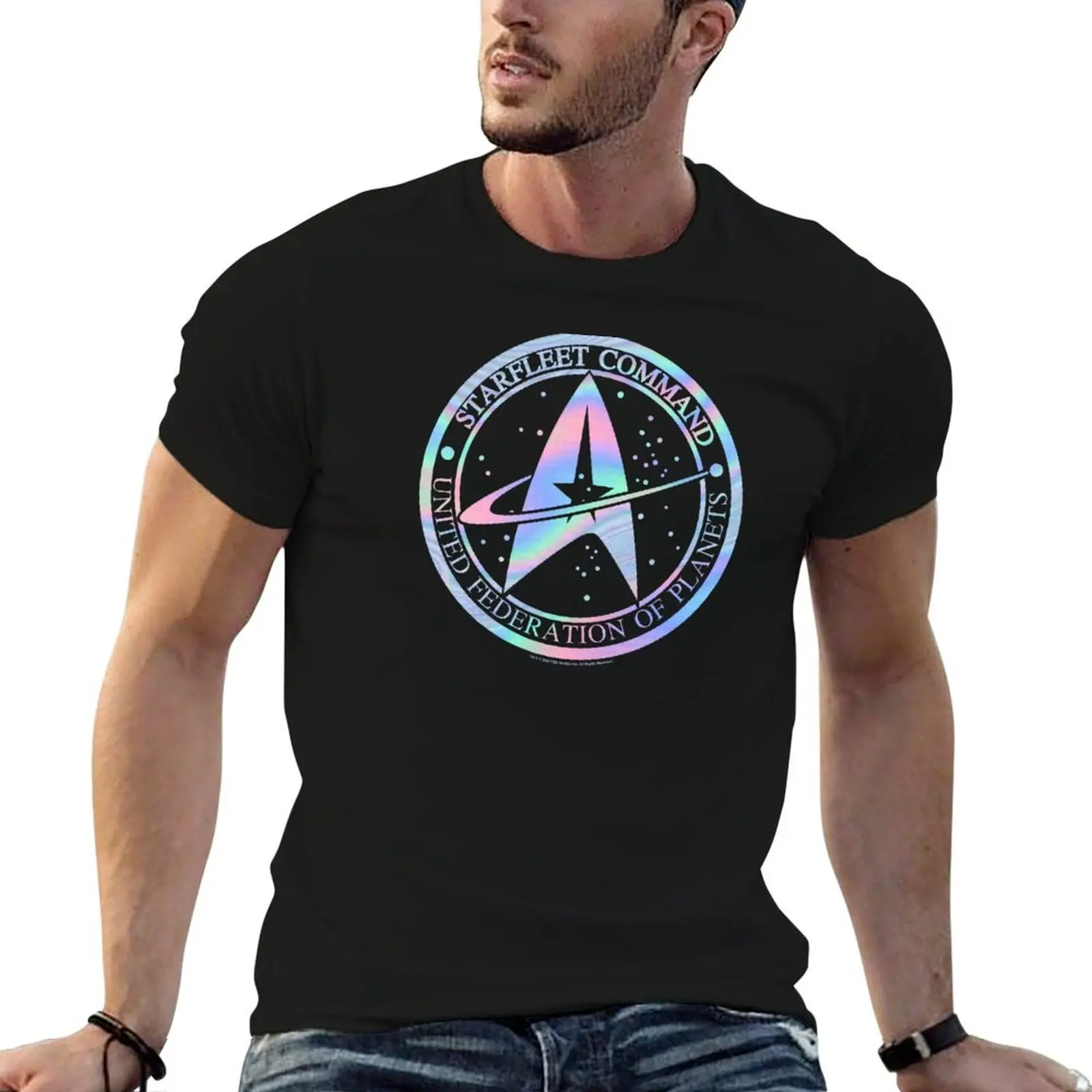 

Starfleet Command Trek print cotton t Hologram custom t man shirt Classic Star T-Shirt Logo shirt