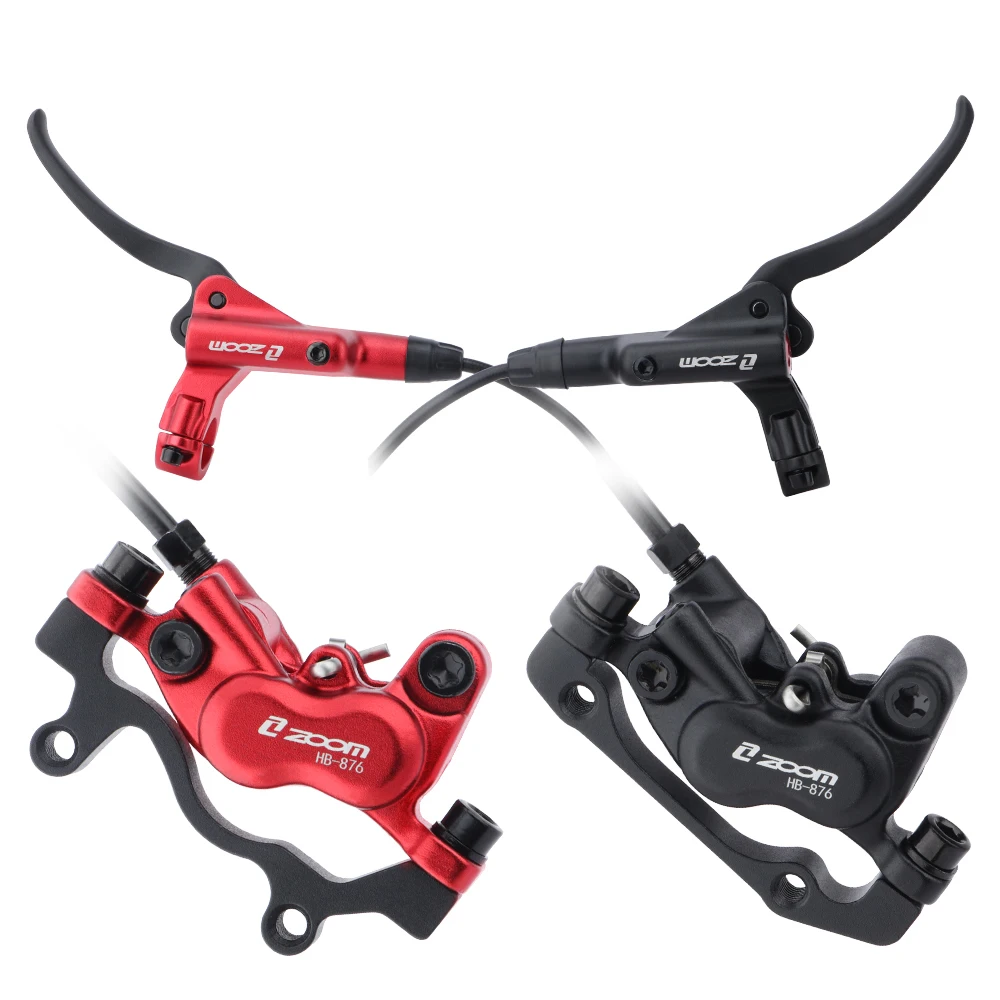 

ZOOM Bike Hydraulic Disc Brake Sets 800/1400mm 4-Piston Aluminum Alloy MTB Mountain Bicycle Oil Disk Brake Front&Rear