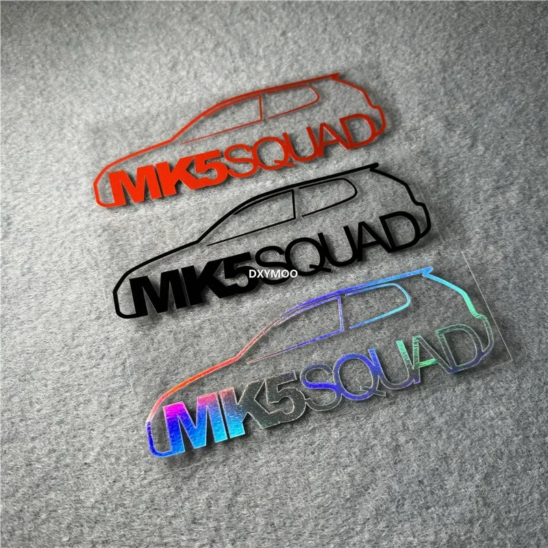 

1 шт. MK5 SQUAD набор наклеек с силуэтом автомобиля (красный/черный/голографическая Радуга) водостойкие клейкие декоративные наклейки для автомобиля