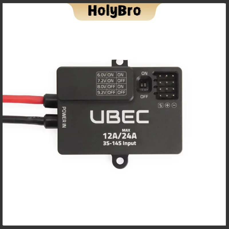 HolyBro UBEC 12A (3-14S) XT30 High Efficiency DC-DC Regulator Chip 4-channel Parallel Header Pin Outputs for servos