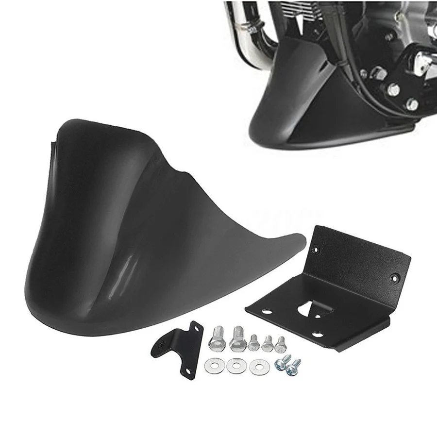 Alerón inferior delantero negro para motocicleta, guardabarros, carenado de barbilla Air Dam para Harley XL Sportster 883 1200