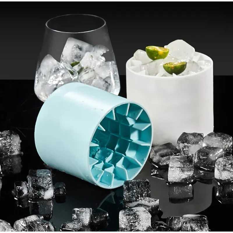 Creative Cylinder Silicone Ice Cube Mold  Large Capacity Ice Cube Maker Ice Cube Tray For Bar Accessories Bartending Tools