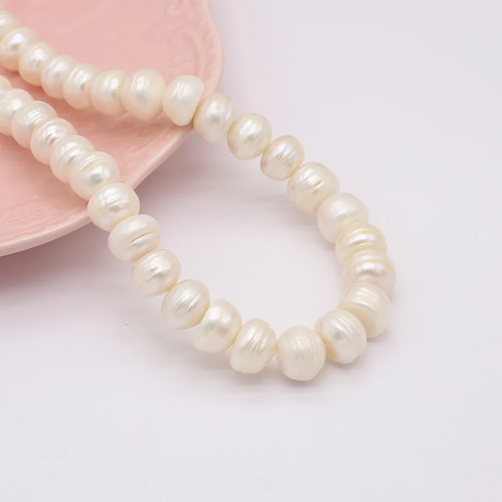 White Natural Fresh Water Pearl Flat Piece Beads 13-14mm DIY for Jewelry Making Necklaces Accessories Bracelet Earrings Gift