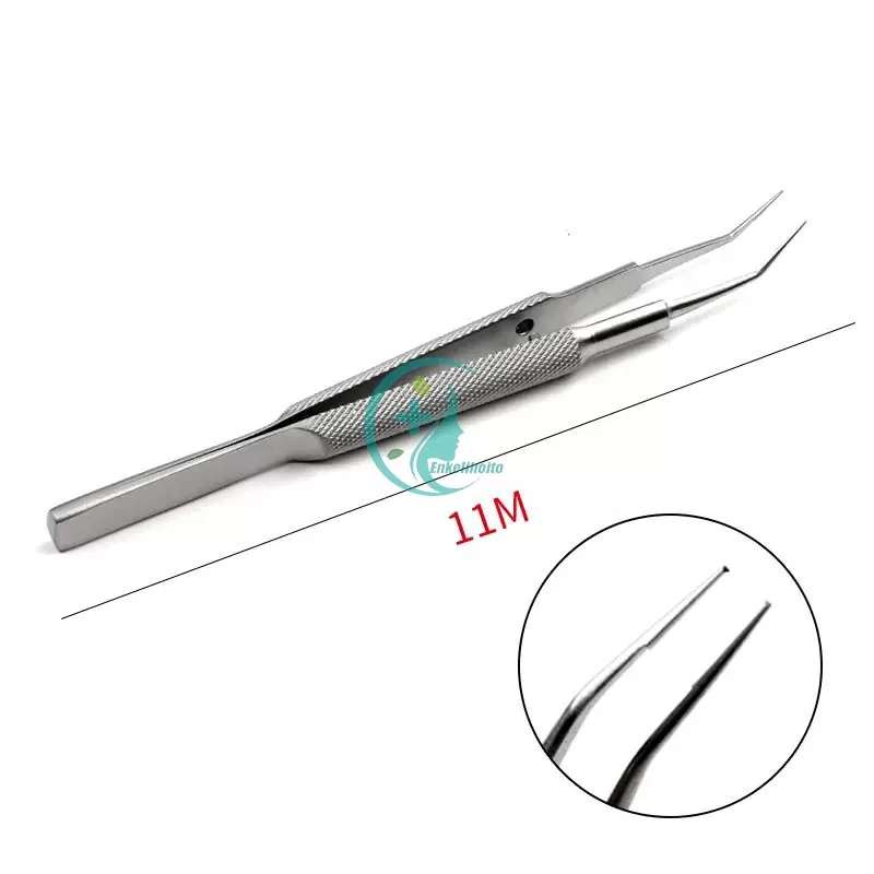 Pinças microcirúrgicas oftálmicas com plataforma dentada, Eye Surgical Instruments, Aço inoxidável