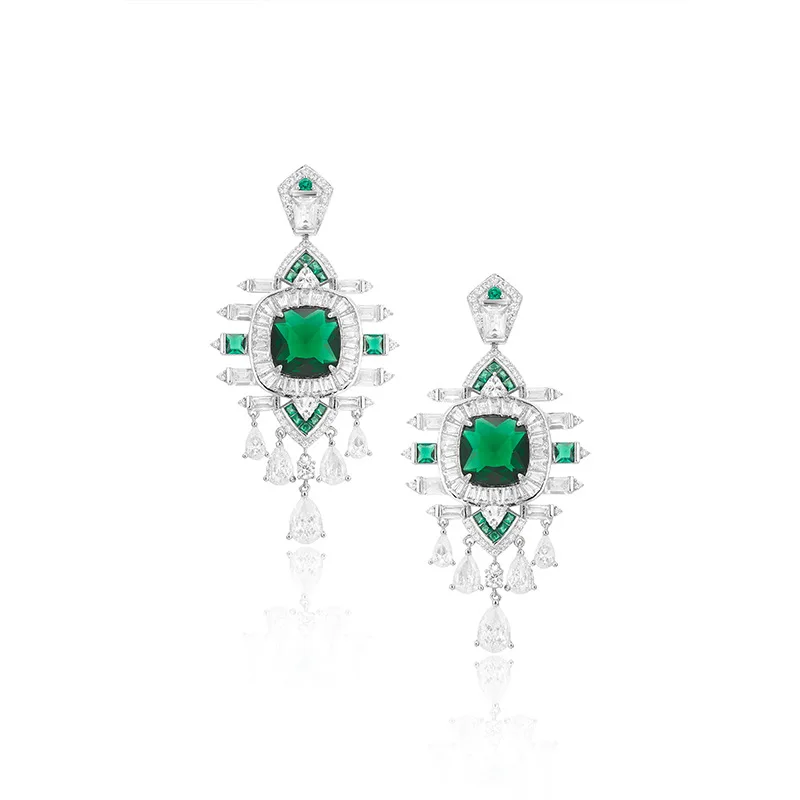 Pendientes de Plata de Ley 925 con Circonita Cúbica 5A de la Marca MS MuShan, Pendientes Colgantes de Moda para Esposa, Chapados en Oro de 18K