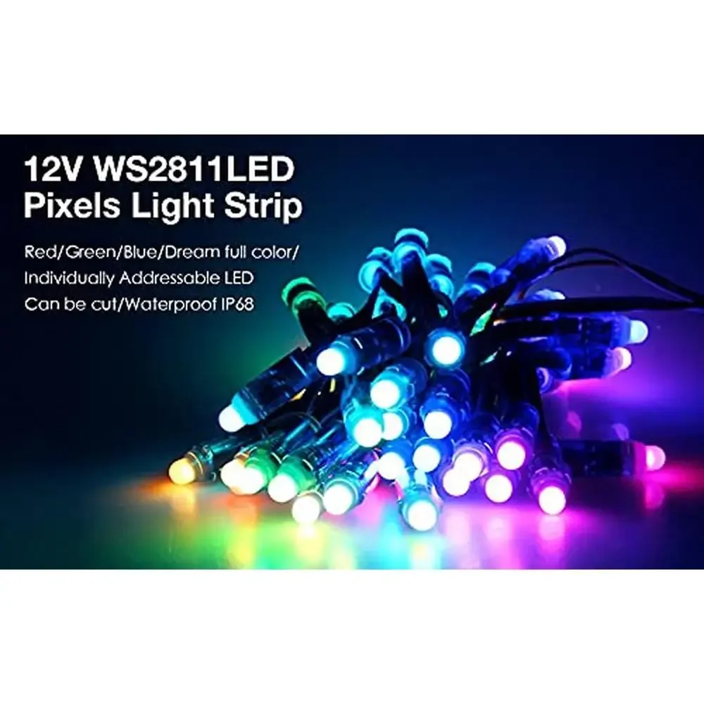 Ws2811 12mm rgb endereçável redondo led pixels módulo ip68 corda à prova dip68 água 500 pçs publicidade ao ar livre iluminação de enseada de natal