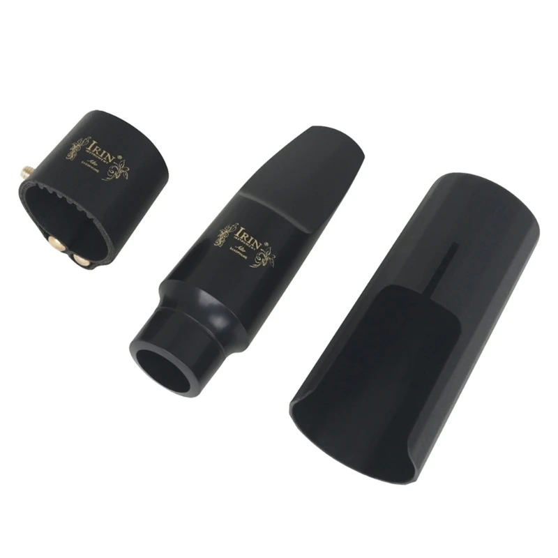 

Alto Saxophone Flute-Head Mouthpiece Kits with Plastic and Ligature Musical Instrument Accessories Sax Supplies D5QD