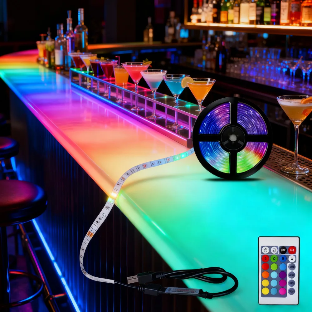 

USB RGB Led Light for TV 24 Key Control Led Strip DC5V SMD2835 Tape Lights for TV Backlight Home Party Bar Decoration Lighting