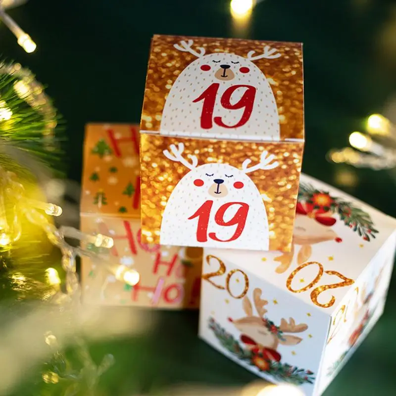 Christmas Advent Calendar 2024 Boxes 24X Christmas 2024 Countdown Calendar Empty Boxes 24 Days Christmas Countdown Calendar - Image 3
