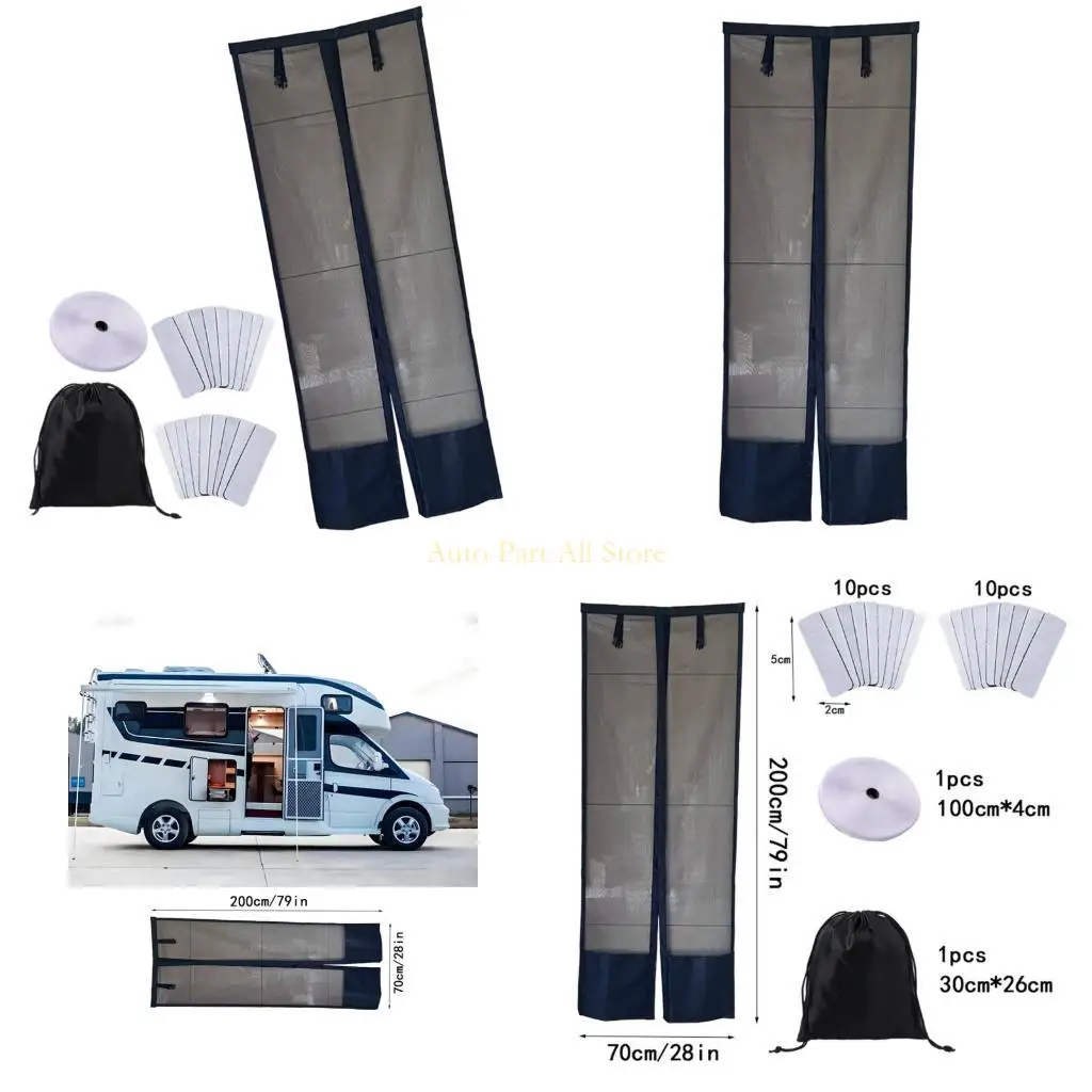 

J0MA SUV Mesh Screen Door Insect Proof Sunshade Curtain With Hook Loop Fastener Outdoor Camping Vehicle Side Rear Breathable
