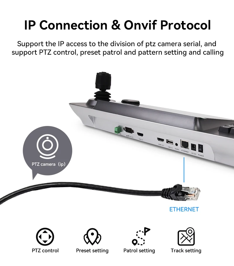 4d netzwerk ptz tastatur controller 5 zoll industrielle lcd bildschirm ip joystick steuerung für poe onvif ptz kameras live stream