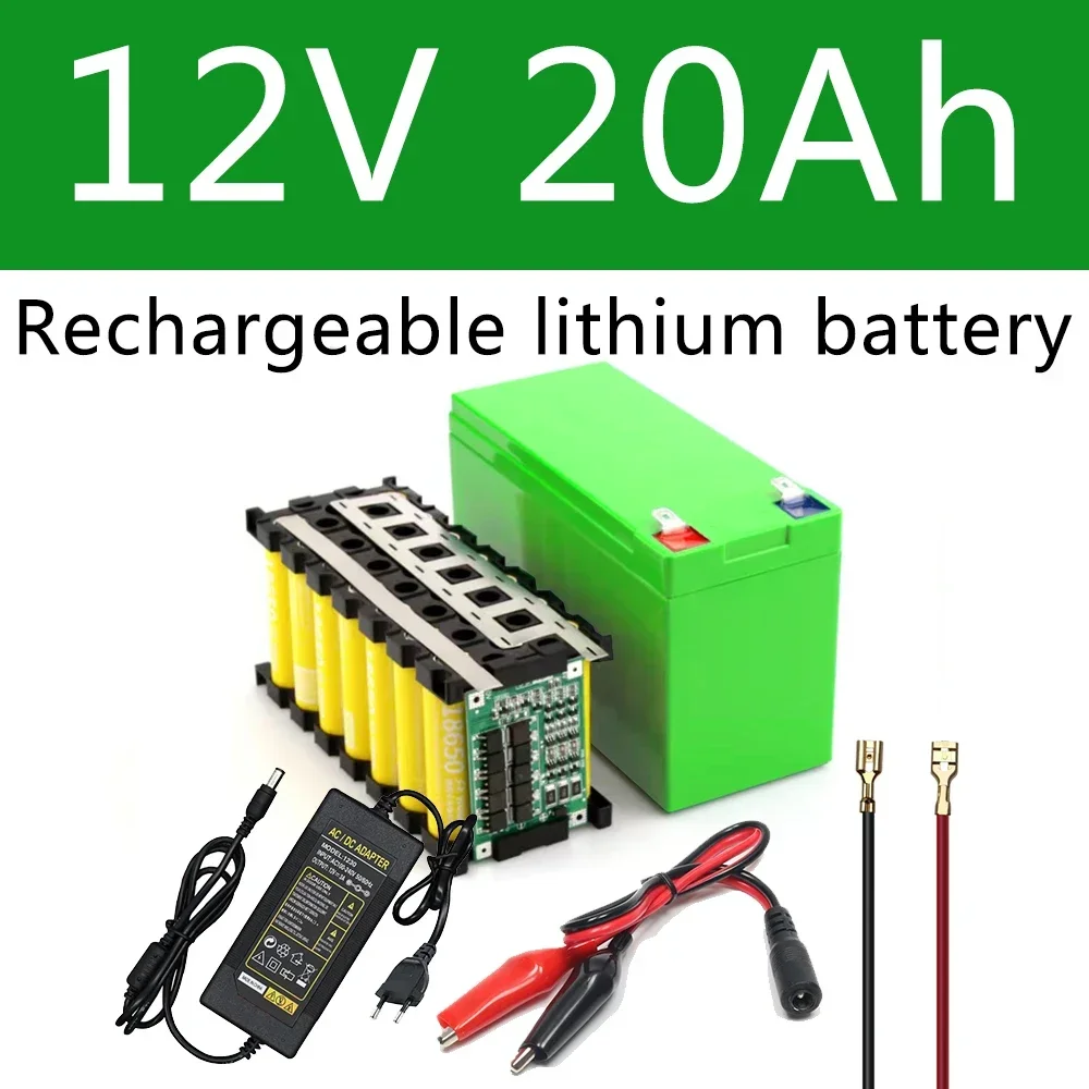 

12V Battery 18650 lithium rechargeable battery Solar storage Deep Cycle For Kid Scooters Electric lighting 12V 3A Charger