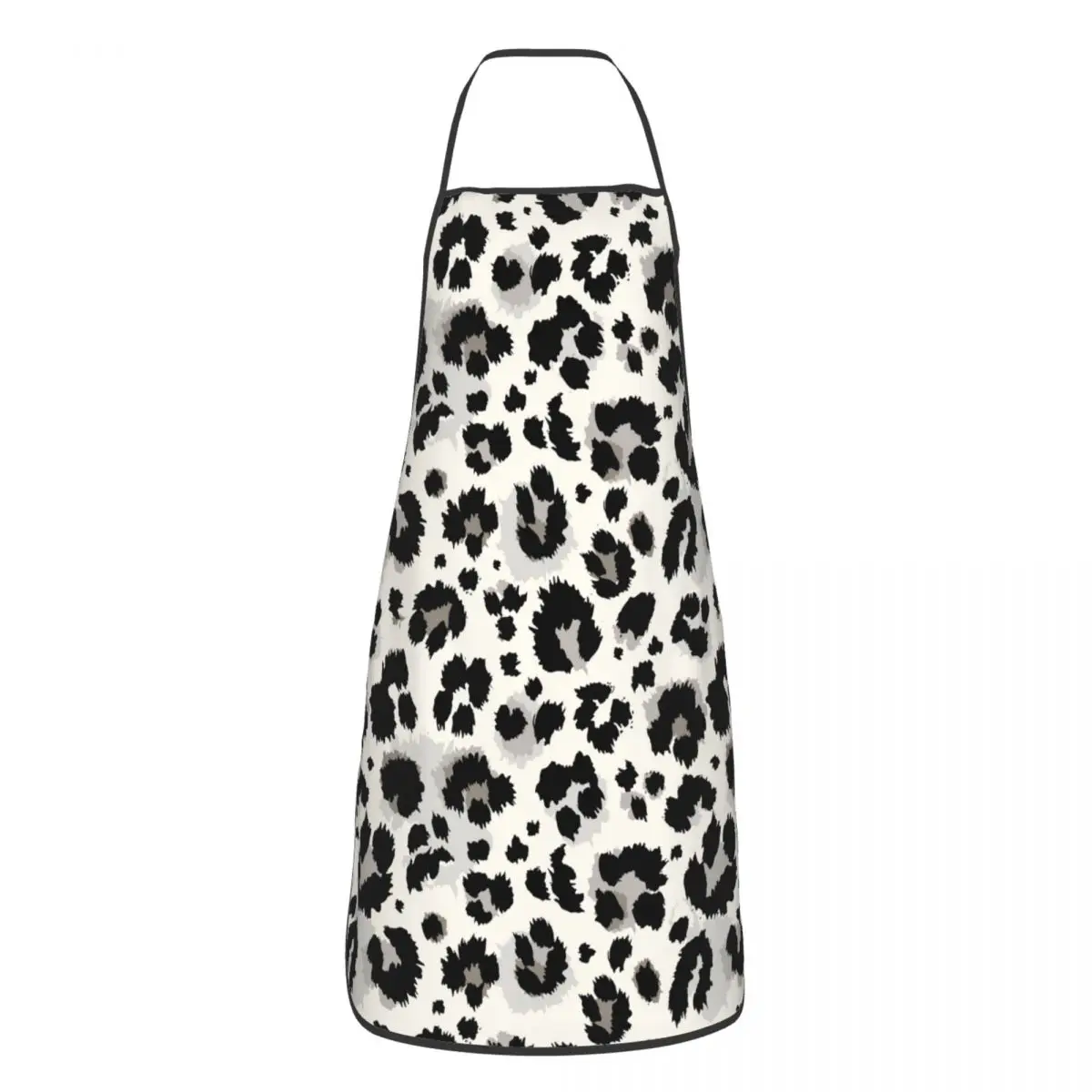 Custom Funny Leopard Print Bib Apron Women Men Unisex Kitchen Chef Tablier Cuisine for Cooking Baking Gardening