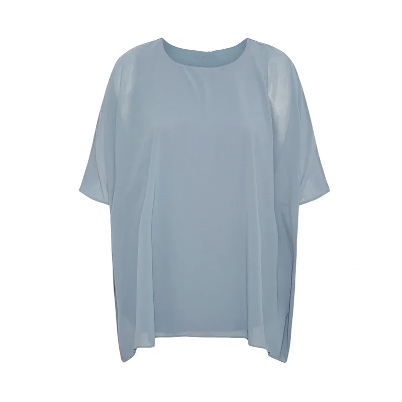 Blusa de manga Batwing feminina, plus size, solta, elegante, verão, manga 3/4, casual, escritório, túnica tops, roupas de tamanho grande, 7XL