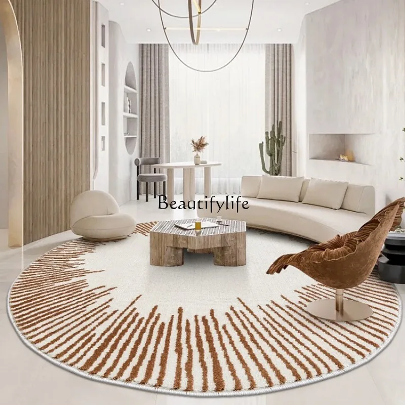 

Home Thicken Non-slip Mat Modern Minimalist Carpets for Living Room Fluffy Soft Bedroom Decor Stripe Carpet Large Area Round Rug