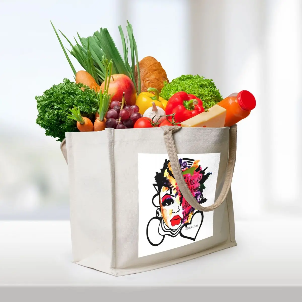 CLOTHED IN STRENGTH & DIGNITY Tote Bag Shopper bag tote bag screen personalized tote