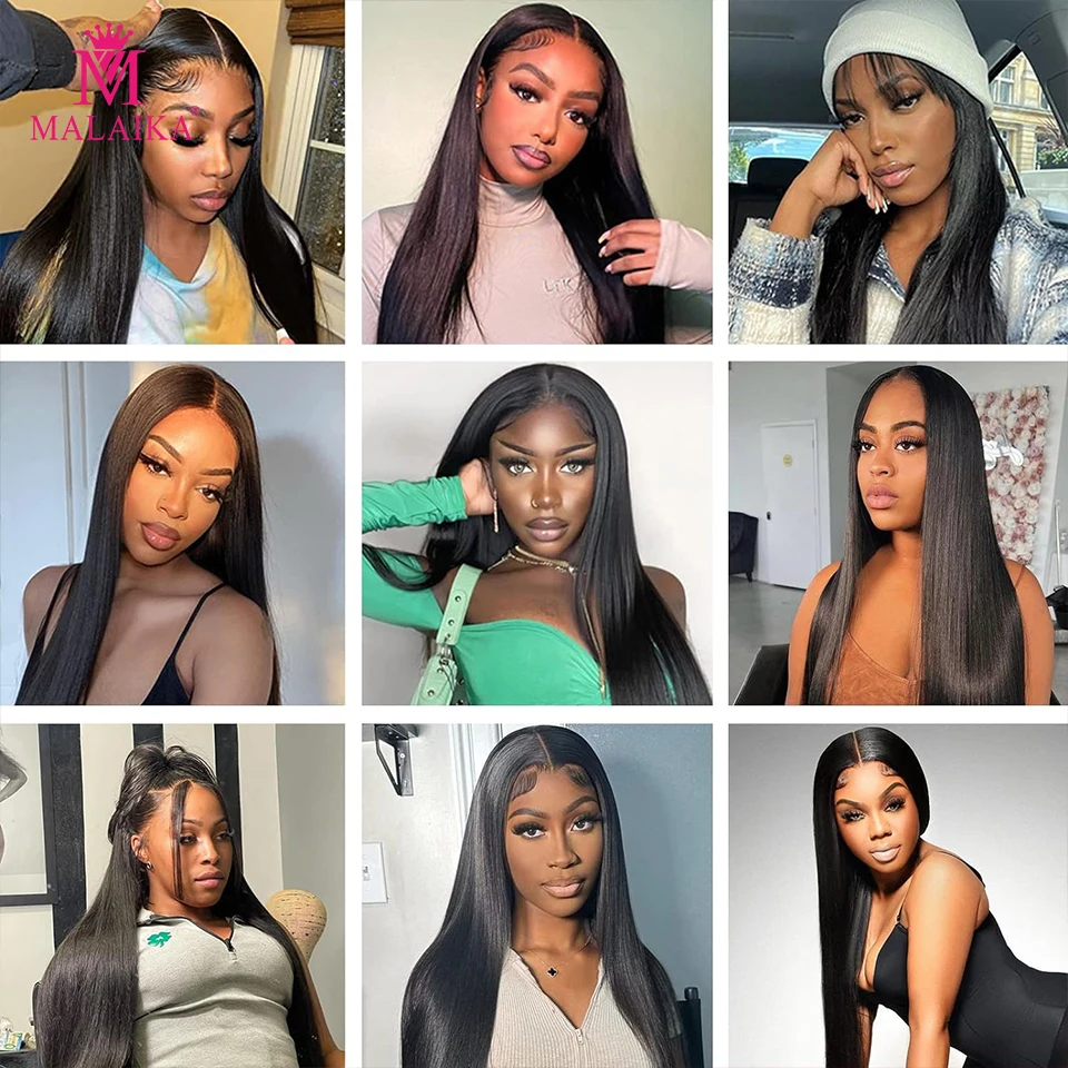 250 Density 42 48 Inches Straight Lace Front Human Wigs Hair 13x4 HD Lace Frontal Wig Pre Plucked Remy Hair For Black Women