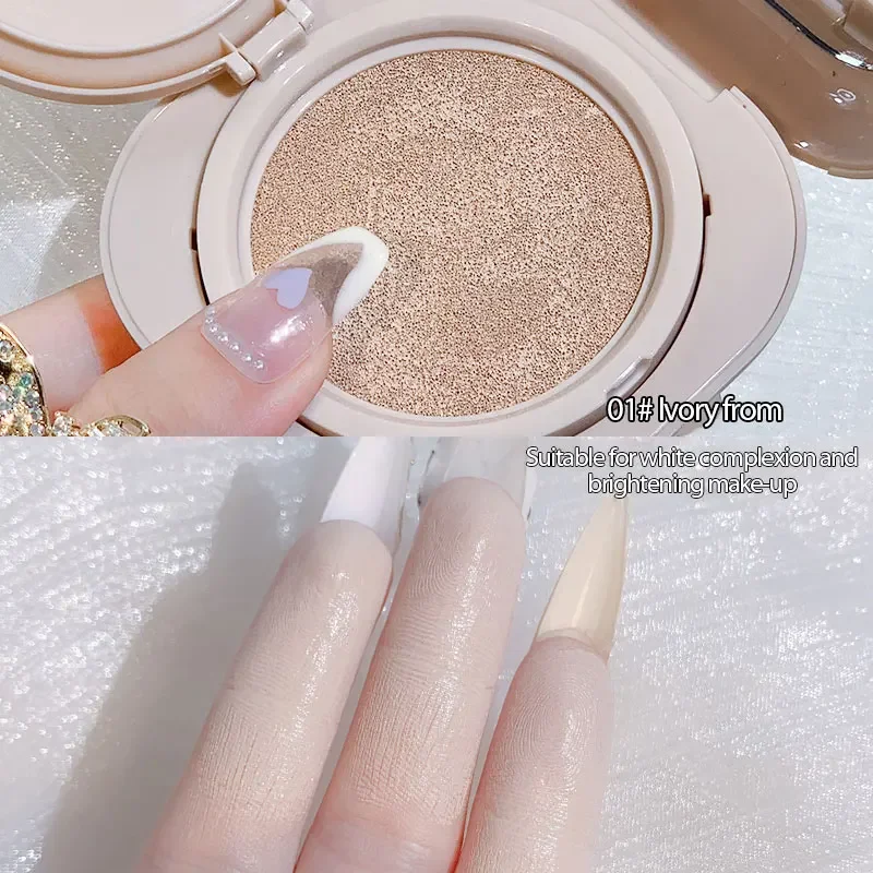 BB Cream Air Cushion CC Cream Concealer Brighten Foundation Makeup Base Long Lasting Foundation Cushion Compact With Makeup Puff