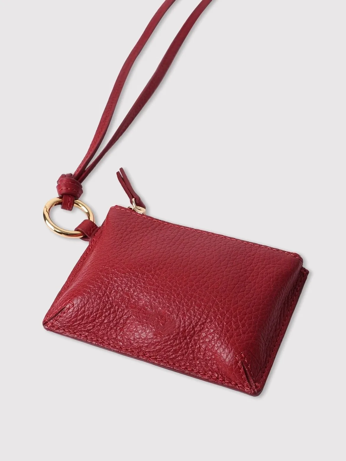 

Ele Red Leather Coin Purse Ne Bag Trendy Korean Sle Decorative Stitching Daily Use Versatile ex Small Bag