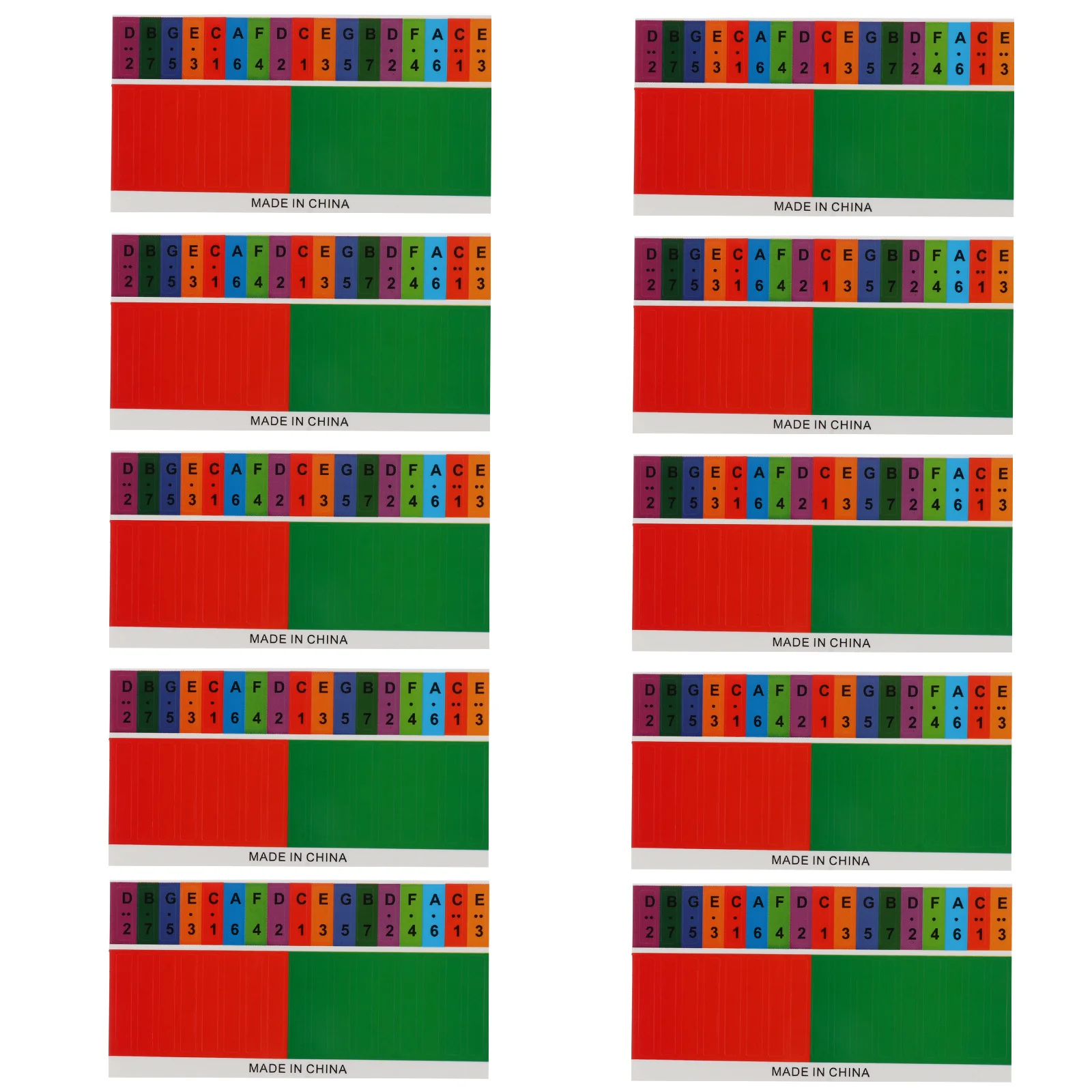 

10 Pcs Kalimba Scale Sticker Thumb Piano Stickers Mini Note Decals Finger Small Instrument