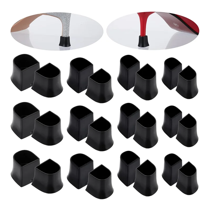 ASDS-Protetores de salto alto em forma de U 4 tamanhos 12 pares protetores de calcanhar capas de ponta antiderrapante protetor de salto alto com redução de ruído