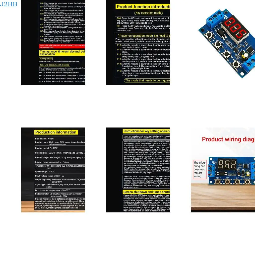 J2HB Timers ciclo ajustável para a frente gatilhos reversos Switches Módulo atraso do ciclo automático Controlador