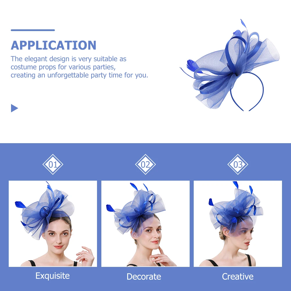 

Tea Party Headpiece Bridal Headwear Hair Accessories for Women Veil Accessory Dual Purpose Hat