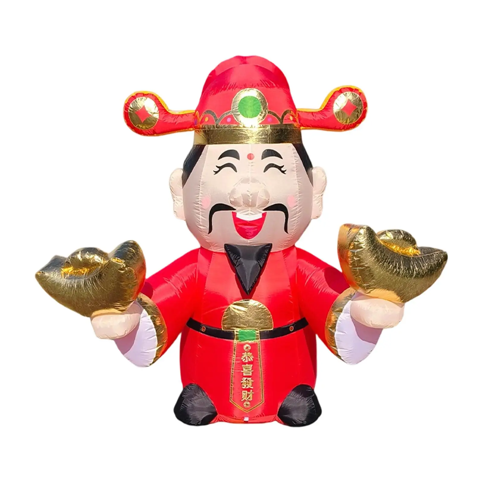 

New Year God of Wealth Inflatable Cute 2M Decorative New Year Decor Blow up Outdoor Decoration for Patio Festival Yard Home Lawn